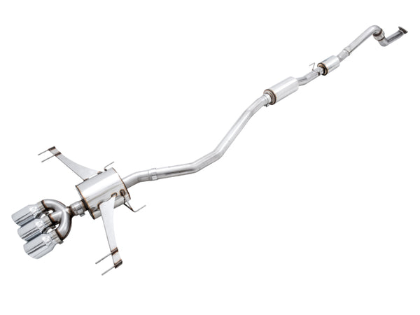 AWE Tuning Touring Edition Cat-Back Exhaust w/ Front & Mid Pipes - Honda Civic Type R FK8 (2017+) - Chrome Silver Tips