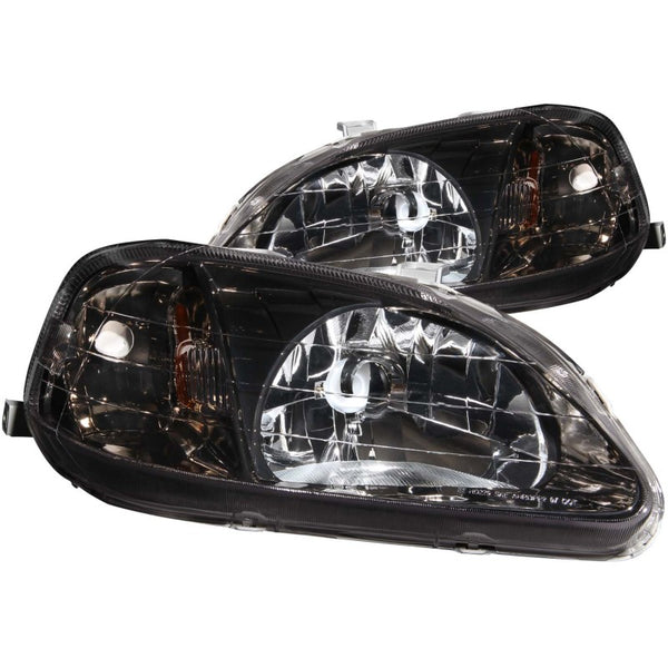 ANZO Crystal Headlights Gun-Metal Gray for Honda Civic 19992000