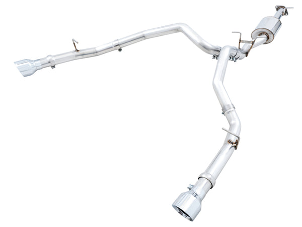 AWE Tuning 0FG Dual Rear Exit Cat-Back Exhaust for 2019-2021 RAM 1500 5.7L Chrome Silver Tips