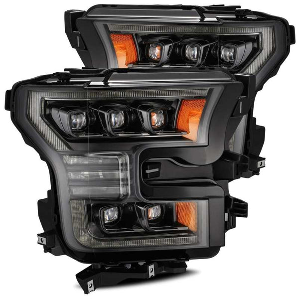 AlphaRex NOVA LED Projector Headlights 2017-2020 Ford Raptor - Alpha Black w/ Activ Light & Sequential Signal