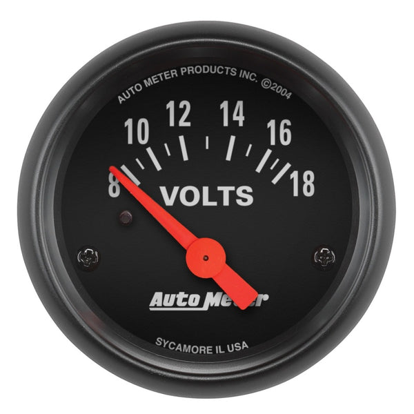 AutoMeter Z-Series 52mm Voltmeter Gauge 818V (Negative Ground)