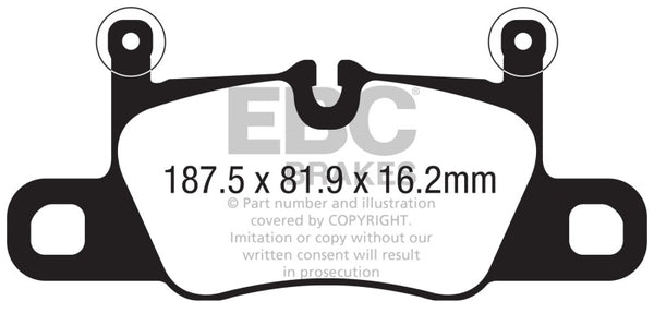 EBC Bluestuff Rear Brake Pads for 2016+ Porsche 911 (991/2) with Cast Iron Rotors - 3.0TT Carrera