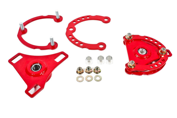 BMR Suspension Caster Camber Plates for 15-17 S550 Mustang - Red