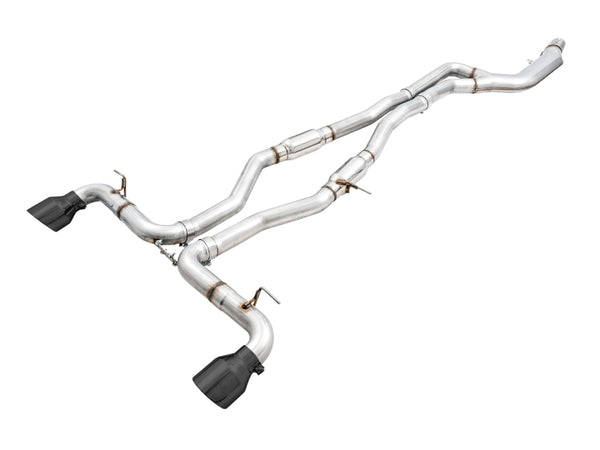 AWE Track Edition Catback Exhaust for 2020 Toyota Supra A90 - 5in Diamond Black Tips