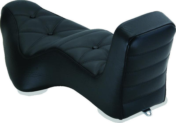 Mustang 08-21 HD Electra Glide,Rd Glide,Rd King,Str Glide Driver Backrest - Black w/ Red Stitching