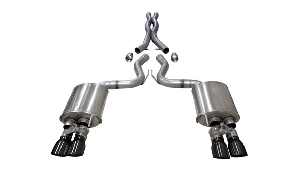 Corsa Cat-Back Exhaust System for 2018-2023 Ford Mustang GT 5.0L - Dual Rear Exit, 4in Black Tips