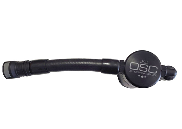 J&L V2 Driver Side Oil Separator for 2005-2010 Ford Mustang GT - Black Anodized