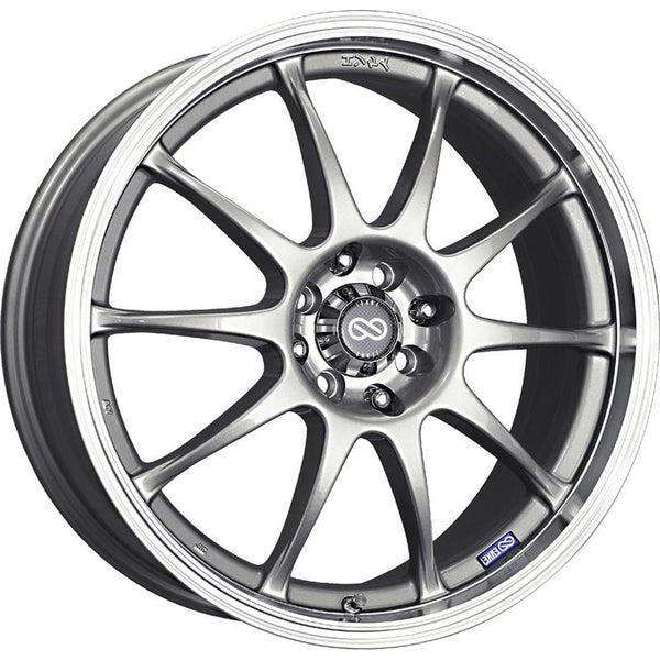 Enkei J10 17x7 5x100/114.3 38mm Offset Dia Silver w/ Machined Lip Wheel