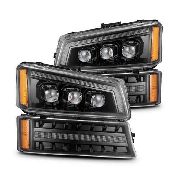 AlphaRex NOVA LED Projector Headlights (Alpha-Black) for 20032006 Chevy Silverado & Avalanche