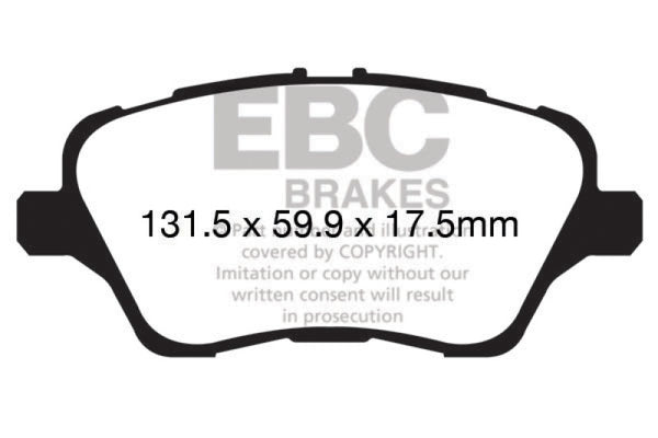 EBC Greenstuff Front Brake Pads for 2013+ Ford Fiesta 1.6 Turbo ST