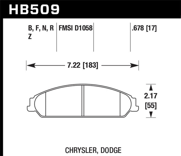 Hawk HPS 5.0 Front Brake Pads for 2013-2014 Chrysler 200 (w/XR1 Brakes)