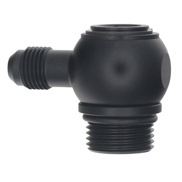 DeatschWerks 10AN ORB Male to 6AN Male Flare 90-Degree Swivel Fitting - Anodized Matte Black