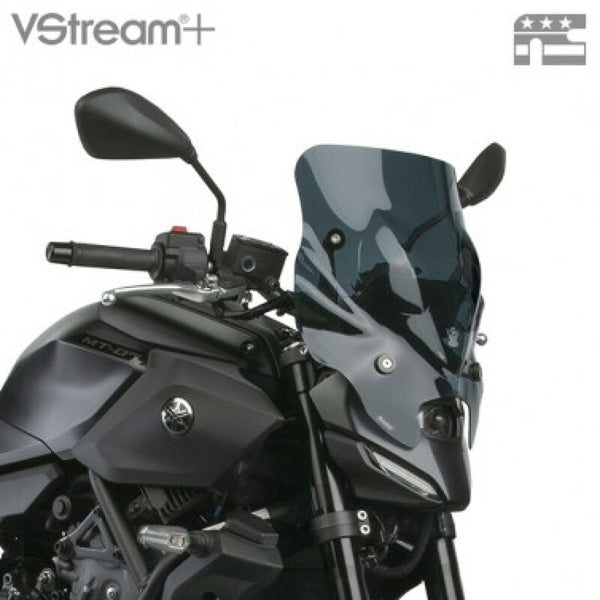 National Cycle 25+ Yamaha MT-07 Vstream+ Quantum HC Poly Low Windshield - Dark Tint