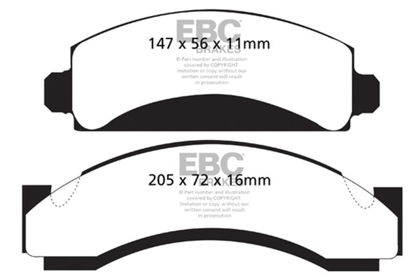 EBC Yellowstuff Front Brake Pads for 74-80 Chevrolet C30 (JB8)