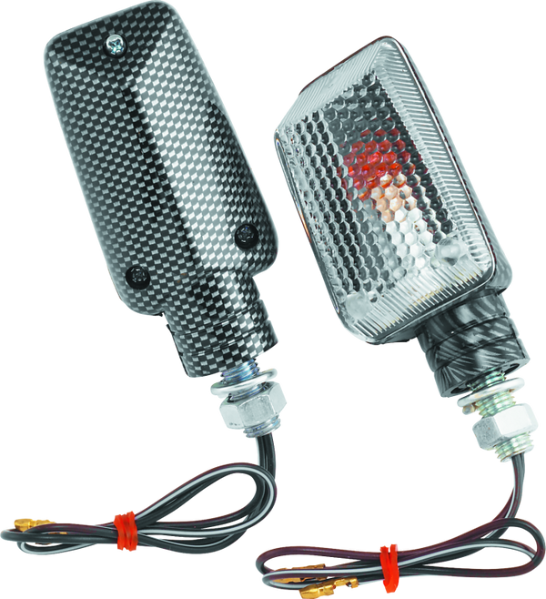 BikeMaster Universal Mini-Stalk Marker Light (Carbon Housing / Clear Lens)
