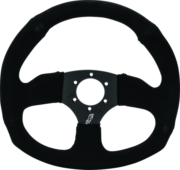 DragonFire Racing Iron Series D-Shaped Suede Steering Wheel - 0in Offset
