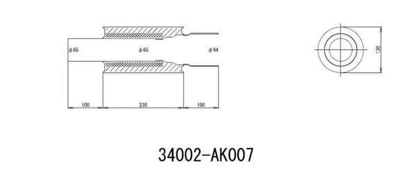 HKS Universal Muffler EX H/M SUS 130-65