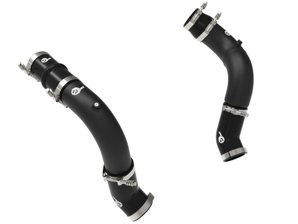 aFe BladeRunner 3in & 3-1/2in AL Hot and Cold Charge Pipe Kit Black RAM Diesel Trucks 25-26 L6-6.7L
