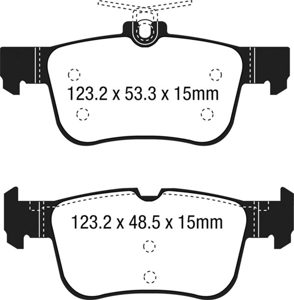 EBC Ultimax2 Rear Brake Pads for 2015+ Ford Edge 2.0 Turbo FWD