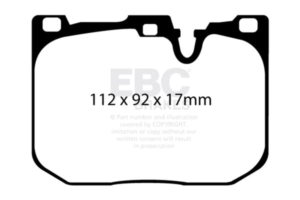 EBC Greenstuff Front Brake Pads for 2014+ BMW 228 Coupe 2.0 Turbo with Brembo Calipers