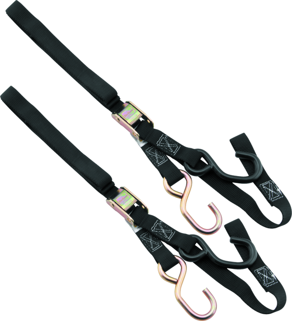 BikeMaster Integrated Softhook Tie-Down Strap - Black (Cargo Tie-Down)