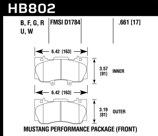 Hawk Performance HPS Front Brake Pads for 15-17 Ford Mustang 5.0