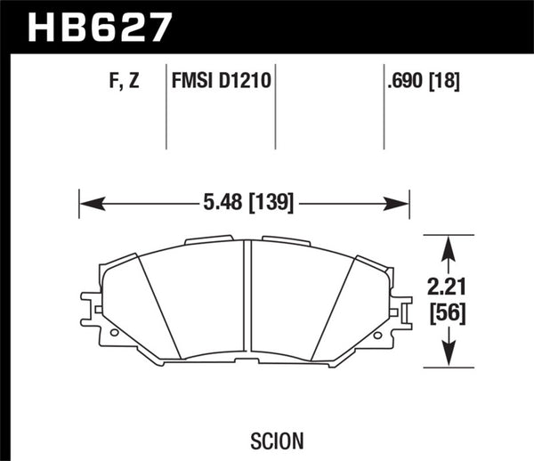 Hawk HPS 5.0 Front Brake Pads for 2006-2016 Toyota RAV4