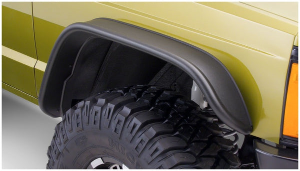 Bushwacker Flat Style Fender Flares for 84-01 Jeep Cherokee - 2 Piece, Black