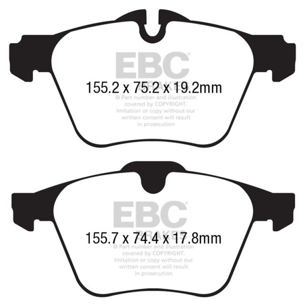 EBC Redstuff Front Brake Pads for 13+ Jaguar F-Type 3.0 Supercharged (340)