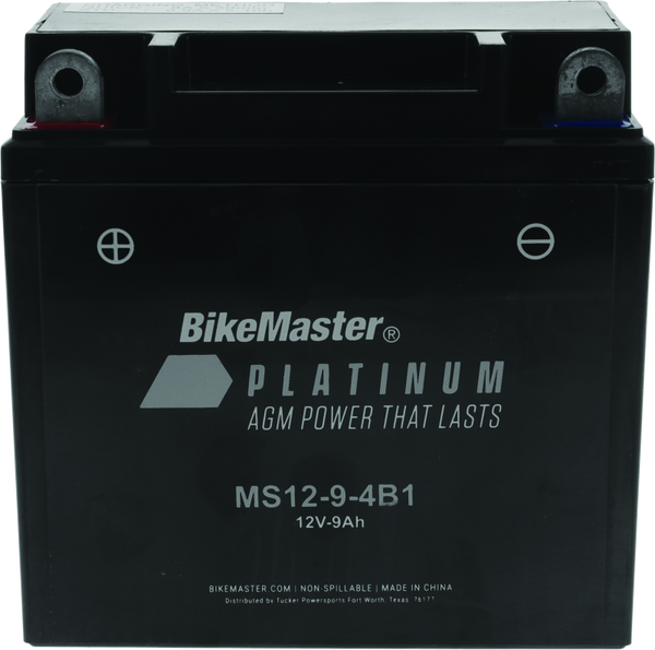 BikeMaster AGM Battery MS12-9-4B1 (12V 9Ah) Maintenance-Free Motorcycle Battery