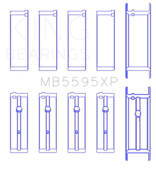 King Engine Bearings Nissan KA-24DE Performance Main Bearing Set - Size +0.25mm