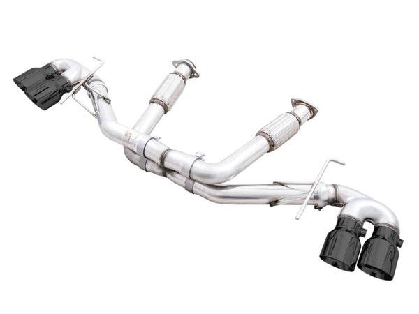 AWE Tuning Track Edition Catback Exhaust 2020 Chevrolet Corvette C8 Quad Diamond Black Tips