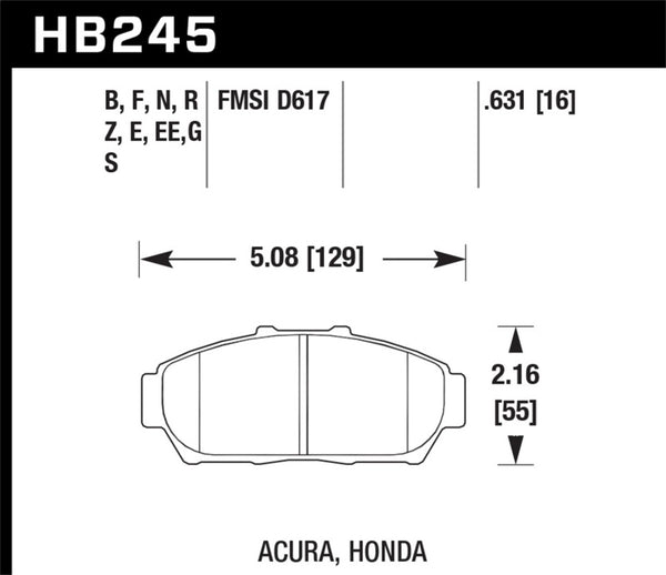Hawk HP+ Street Front Brake Pads for 94-01 Acura Integra (excl Type R)