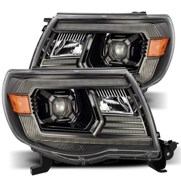 AlphaRex LUXX LED Projector Headlights w/ DRL (Alpha Black) Toyota Tacoma 2005-2011