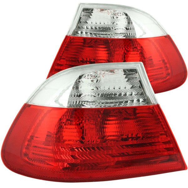 ANZO Red/Clear Tail Lights for 2000-2003 BMW 3 Series (E46)