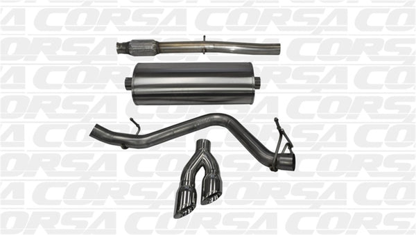 CORSA Performance Catback Exhaust for 14-19 GMC Sierra / Chevy Silverado 1500 Crew Cab 5.3L V8 - Polished Sport Single Side