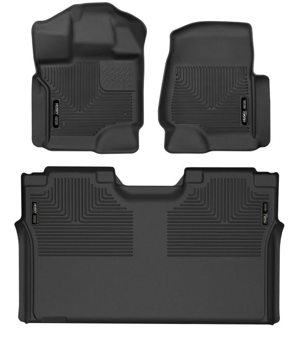 Husky Liners 2015-2023 Ford F-150 SuperCrew Weatherbeater Floor Liners - Black