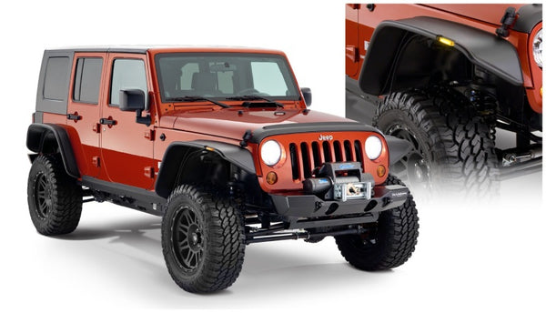 Bushwacker Jeep Wrangler Unlimited 2007-2018 Flat Style Fender Flares - 4pc Black