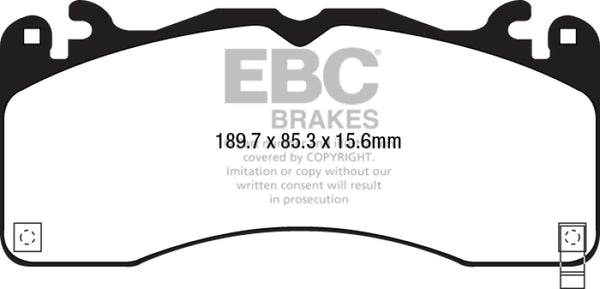 EBC Redstuff Front Brake Pads for 15-23 Ford Mustang 5.0L (Gen 6)