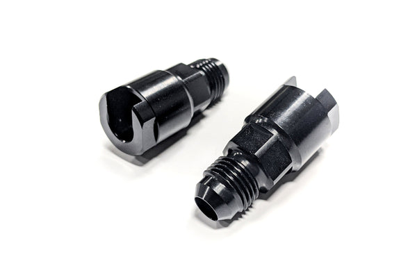 Haltech Flex Fuel Fittings 3/8" (GM Spring Lock) to -6AN Male with Two Fittings