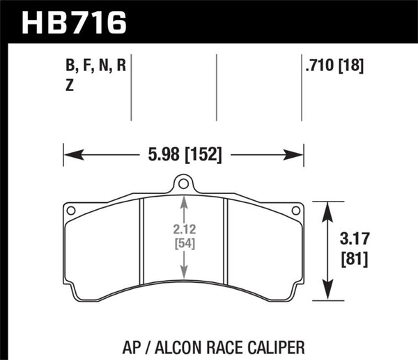 Hawk HPS Performance Brake Pads - 0.710 Thickness - AP Racing Alcon