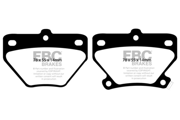 EBC Yellowstuff Rear Brake Pads for 2002-2008 Pontiac Vibe 1.8 GT