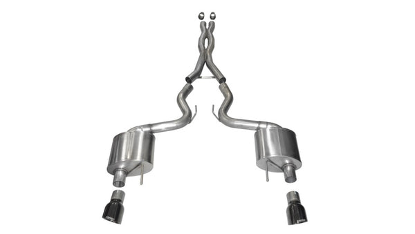 Corsa 2015-2017 Ford Mustang GT Fastback 5.0L 3in Xtreme Cat Back Exhaust with Dual Black Tips