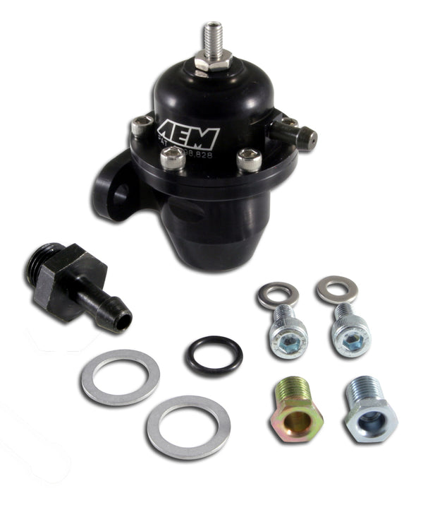 AEM Black Adjustable Fuel Pressure Regulator Honda/Acura 19862005 (25-300BK)