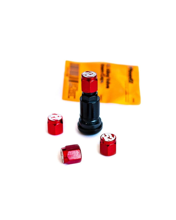Fifteen52 Red Valve Stem Cap Set - 4 Pieces