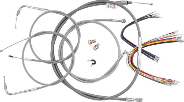 Burly Brand 16in Control Kit - Stainless Steel Throttle Cable