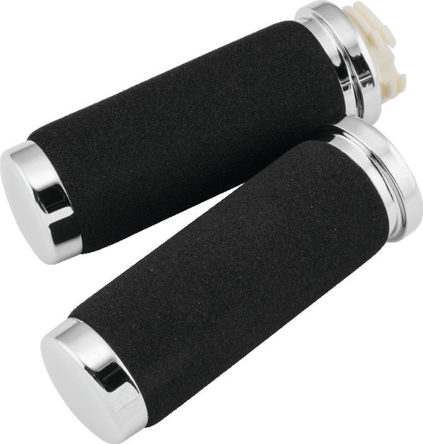 Bikers Choice 81-Up Big Twin & XL With Dual Cable Black Cushion Grips With Sleeve Pr