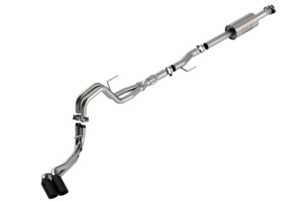 Borla Cat-Back Exhaust System for 2021 F-150 5.0L - Dual 2.25" Tips, Black Chrome