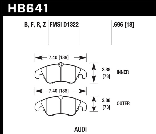 Hawk Performance HPS 5.0 Front Brake Pads for 2009-2014 Audi A4