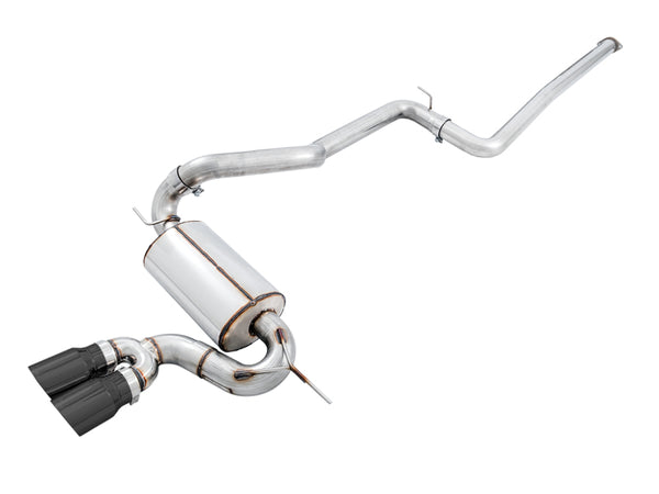 AWE Tuning Touring Edition Non-Resonated Cat-Back Exhaust for Ford Focus ST - Diamond Black Tips
